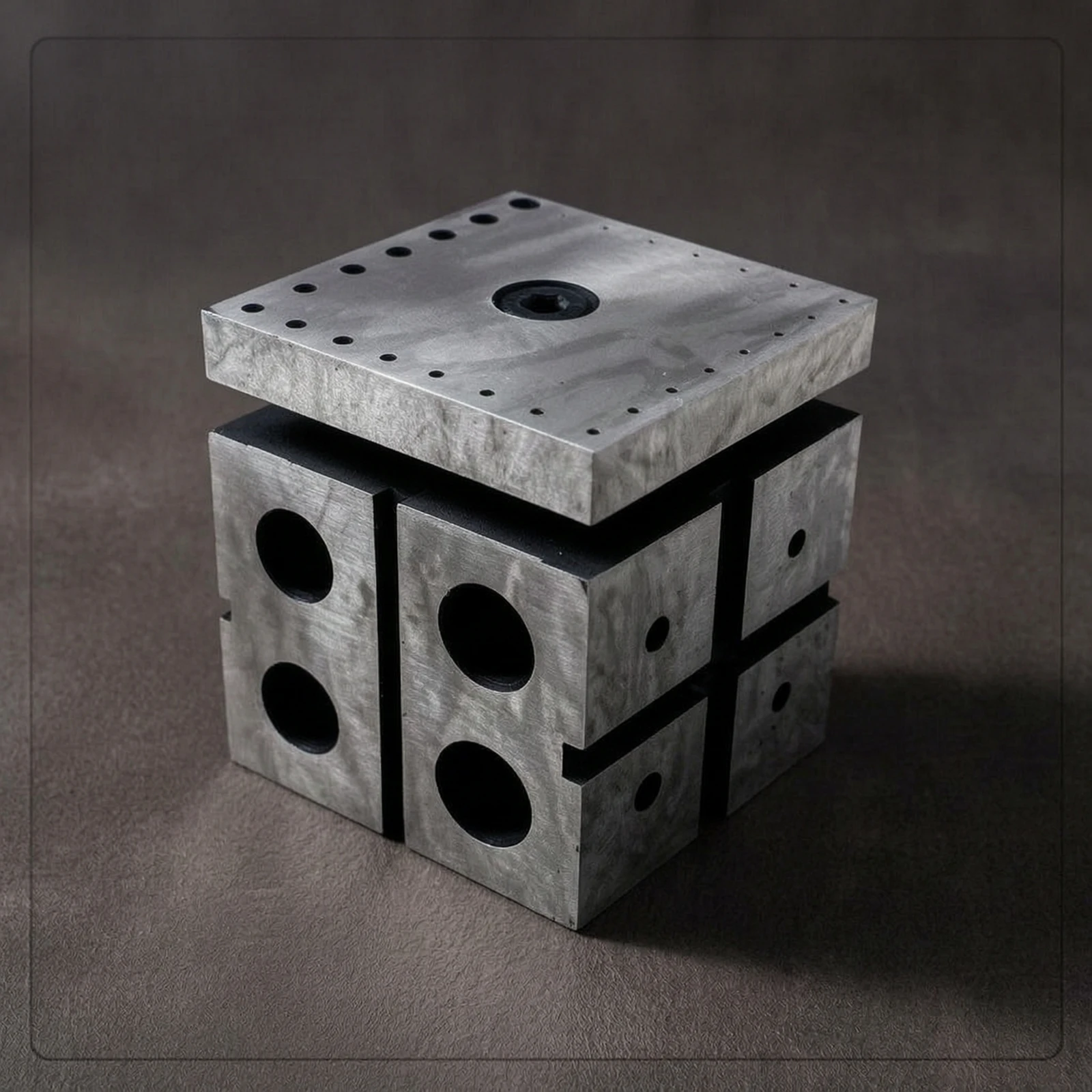 Steel Bench Block with Holes Square Watch Repair Block Multi-Functional Polished for Watchmakers