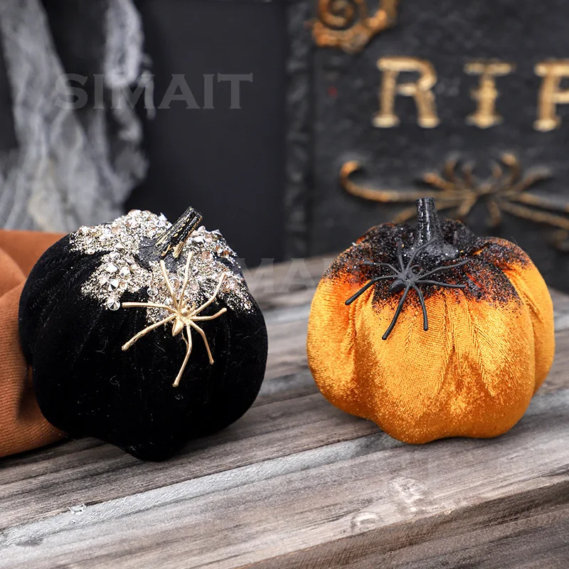 Halloween Decorations Ins Nordic Style Simulation Spider Pumpkin Ornament Doll, Holiday Gift