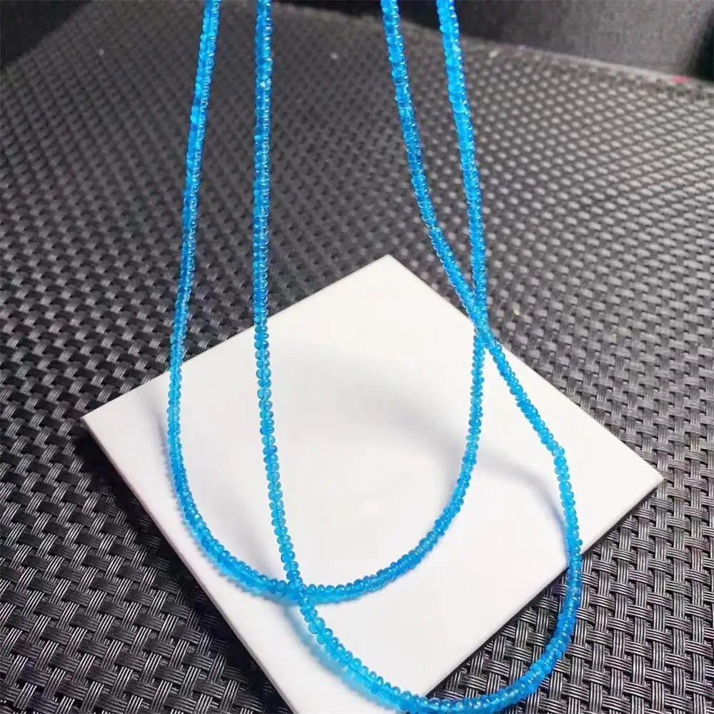 3.5MM Natural Apatite Collarbone Necklace Women Fashion Sweet Reiki Healing Energy Strand Girls Jewelry Gift 1PCS