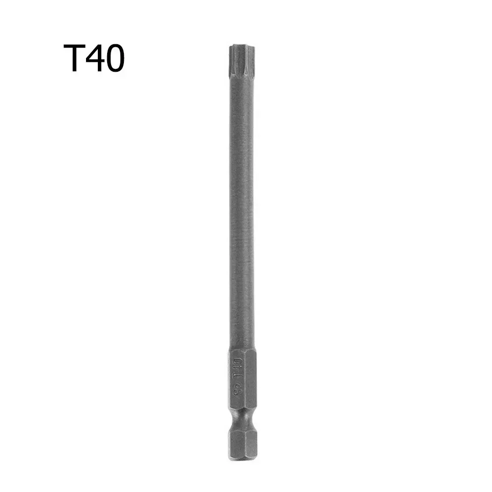 Security Tamper Proof Screwdriver Bit 100mm Long Reach Magnetic Torx Screwdriver S2 Alloy Steel T8 T10 T15 T20 T25 T27 T30 T40