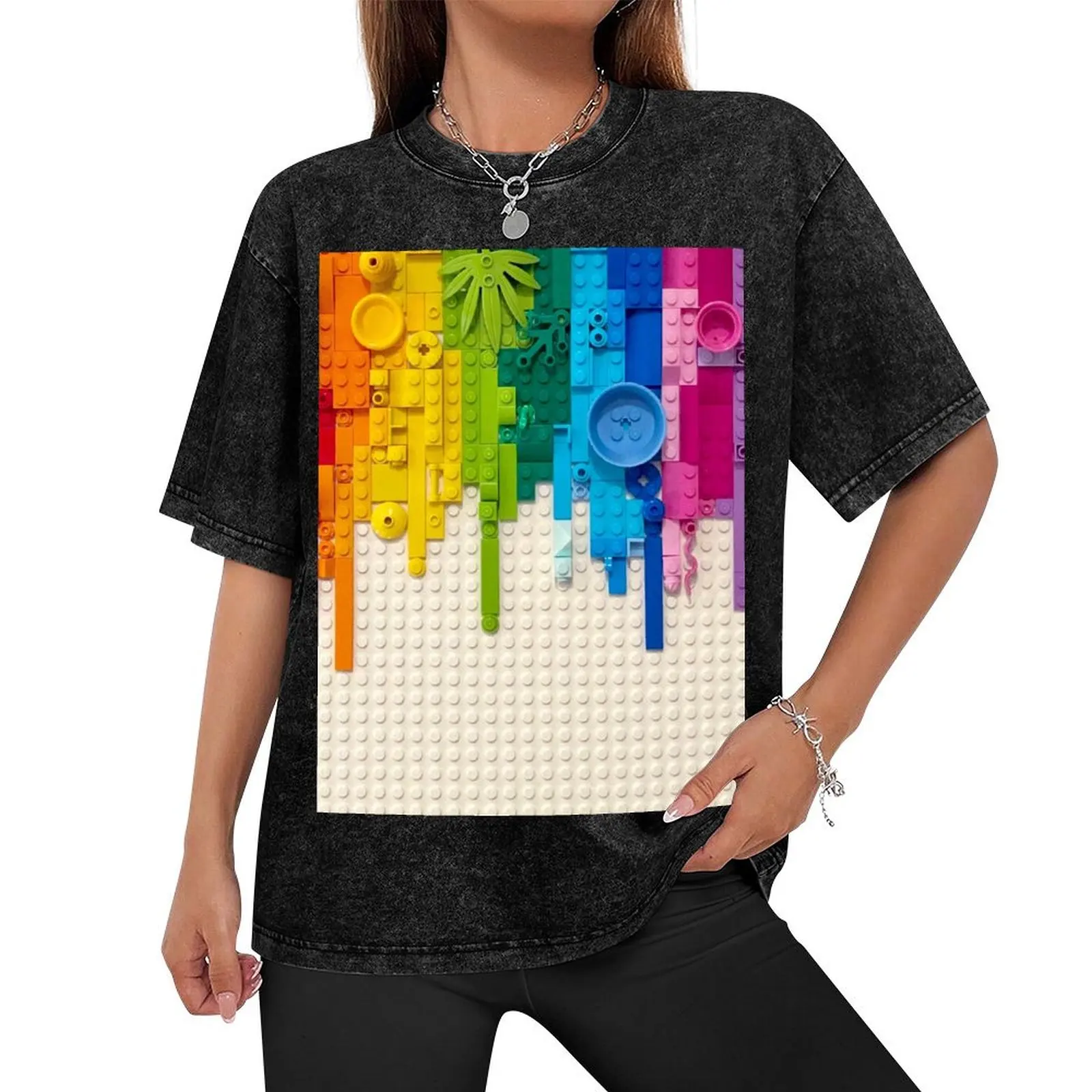 Rainbow drip T-Shirt Short sleeve tee luxury clothing labubu essential t shirt heavy weight t shirts for men