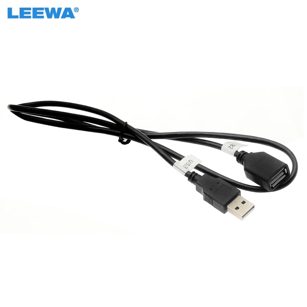 LEEWA 80cm Car Audio Vedio Input Media Data USB 2.0 Plug Wire USB Adapter For Universal Car Models Cable Adapter