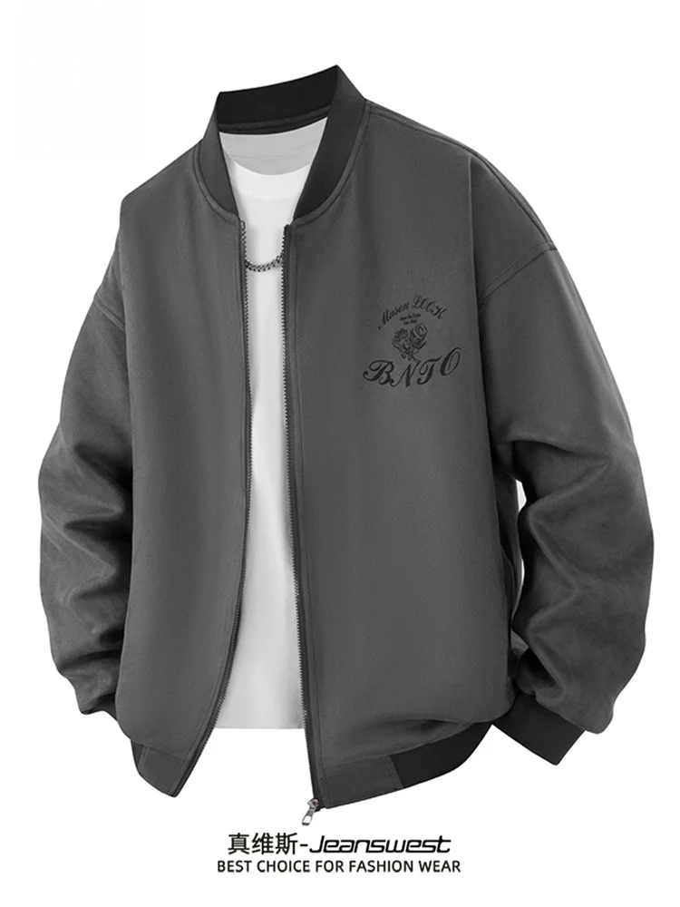 

Jeanswest American Sle Suede Jaet Men's Spring Autumn 2025 New Trend Loose Casual Baseball Outfit Winter Outerwear