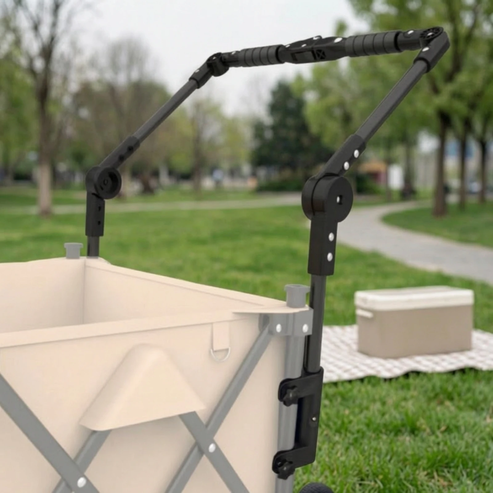 Detachable Push Pull Rod Universal Foldable Handle Bar Portable No‑disassembly for Outdoor Camping Utility Cart Accessory
