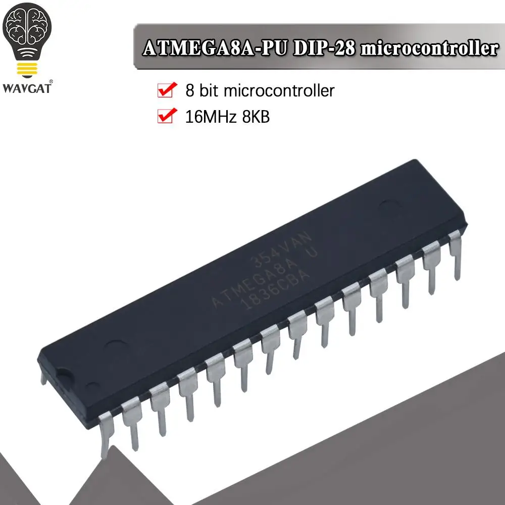 ATMEGA8A-PU ATMEGA8A MEGA8A DIP-28 8-bit with 8K Bytes In-System Programmable Flash ATMEGA8 DIP Original 28P 28pin