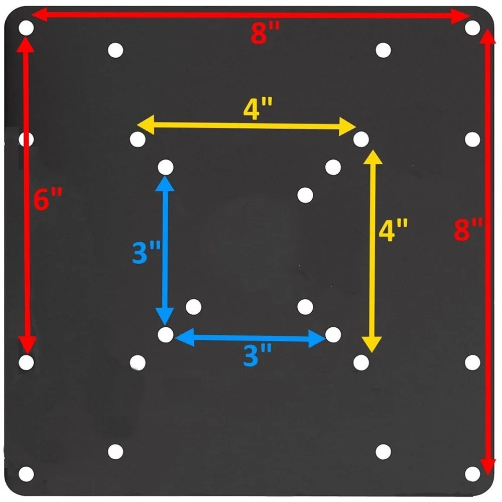 Płyta Adapter do montażu VESA do montażu TV, konwersja 75x75 i 100x100 do 200x200mm VESA wzory, płyta konwersyjna VESA