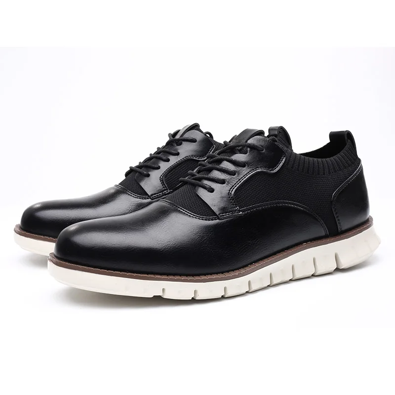 FUQIAO-Tênis de couro leve masculino, mocassins confortáveis, sapatos casuais respiráveis, moda verão, novo