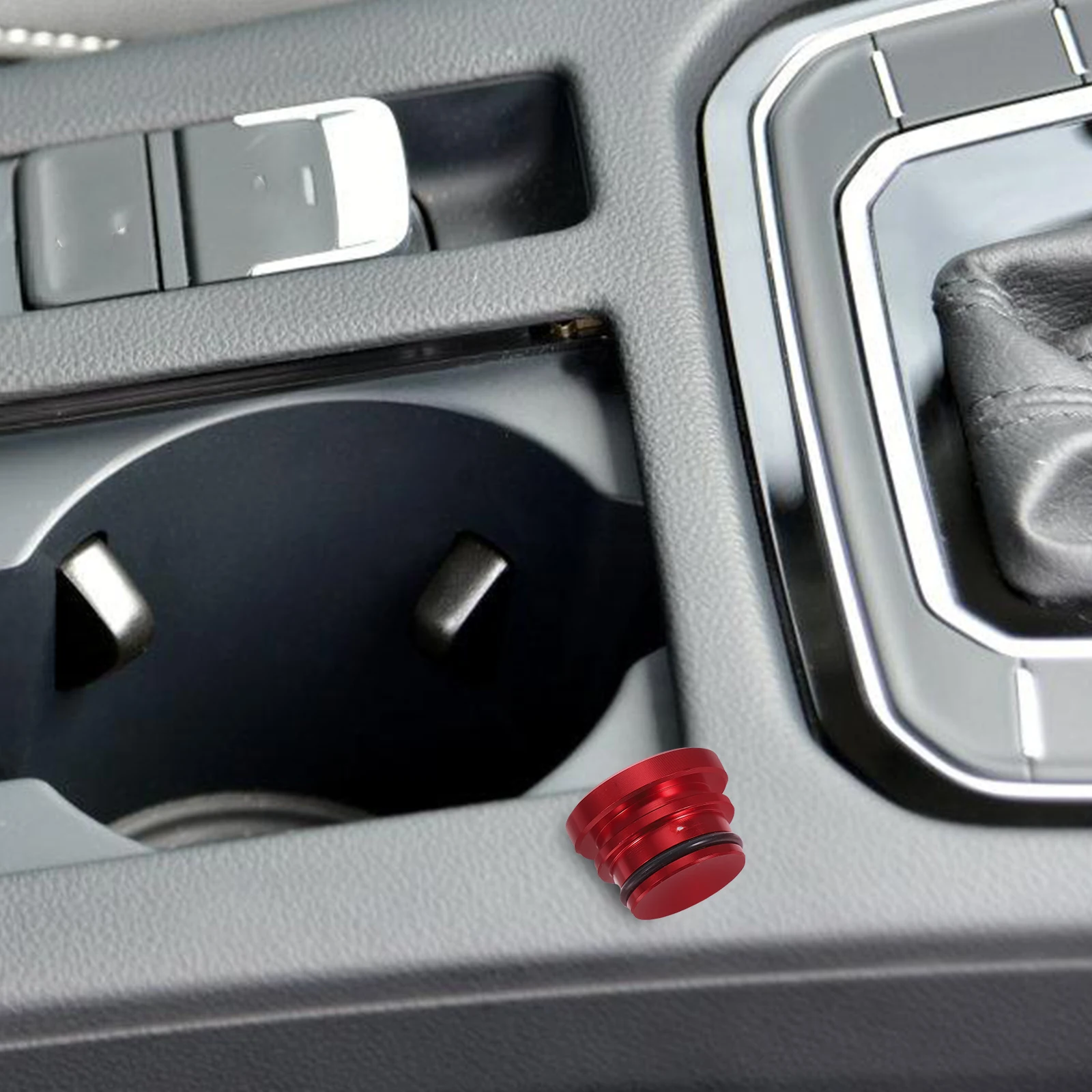 

2Pcs Cigarette Lighter Dust Plug Cover Red Black Aluminum Alloy Car Accessories Socket Cap Replacement General Purpose