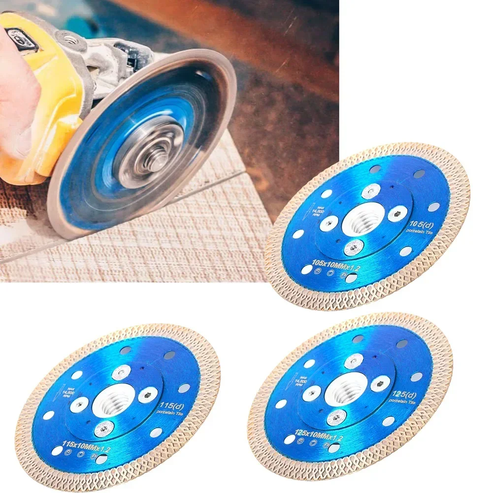 1Pc Diamond Saw Blade W/ Flange Thread 105/115/125mm Cutting Disc For Tile Porcelain Stone Cutting Machine Tool Parts