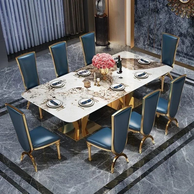 Living Room Furniture Factory Modern Dinning Table And Chair Set Luxury Marble Dining Table Set 6 Seater Dining Tables