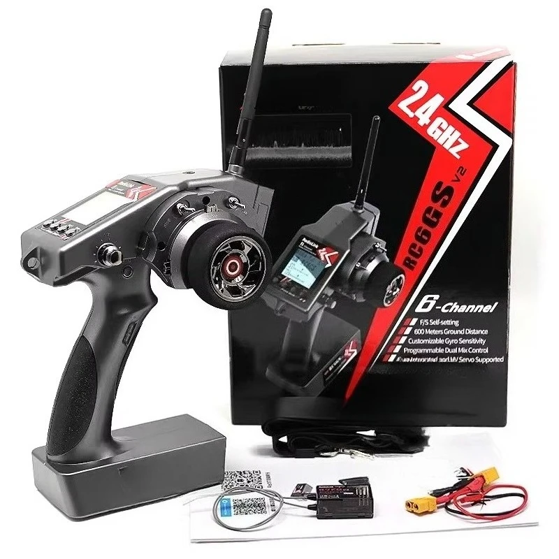 Radiolink RC6GS V3 2.4G 7 Channel Radio Transmitter with R7FG Receiver Gyro Telemetry Included Remote Controller for RC Car Boat