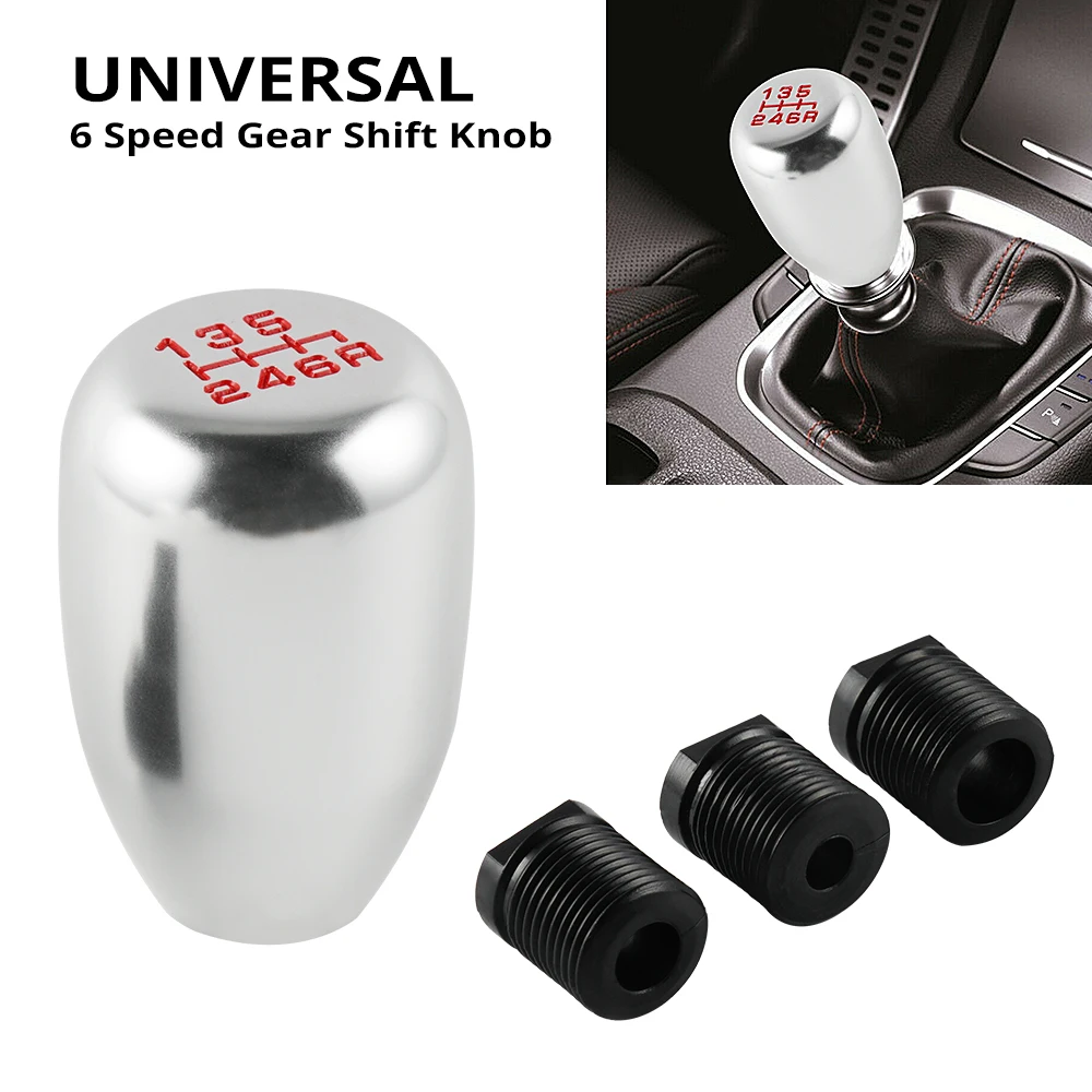 Perilla de palanca de cambios universal de 6 velocidades con adaptadores de 8 mm, 10 mm y 12 mm, universal para Honda Civic, para Acura RSX