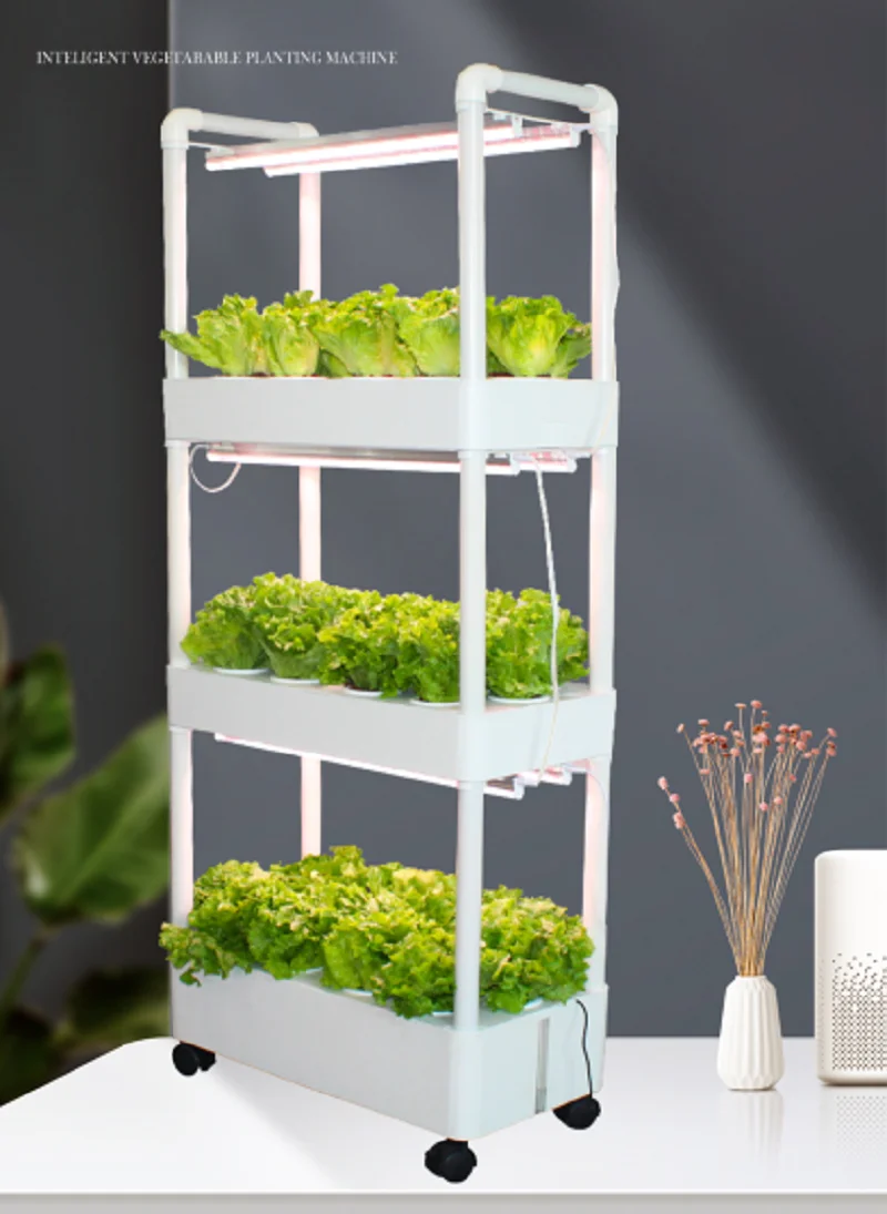 

Home Used NFT Hydroponic System Grow Planter Box 3Layers Aeroponic System Indoor Vertical Garden Tower with Led Light