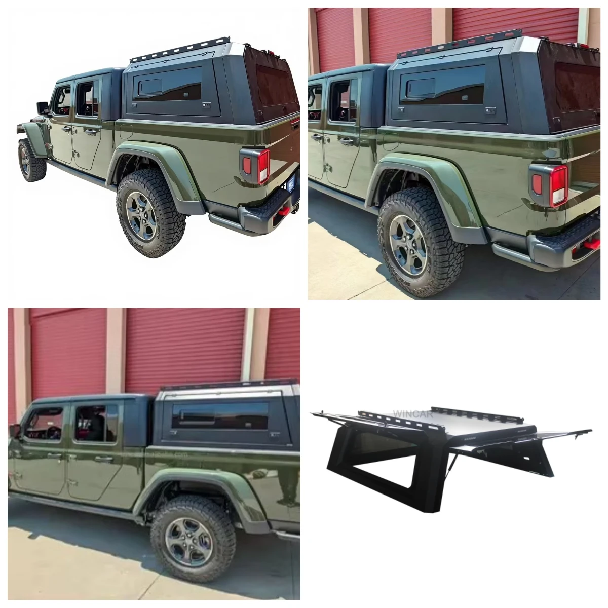 

WINCAR Good Quality Luxury Steel or Aluminum Clip-On Truck Canopy Topper With Sliding windows for Gladiator Pickup Truck Bed