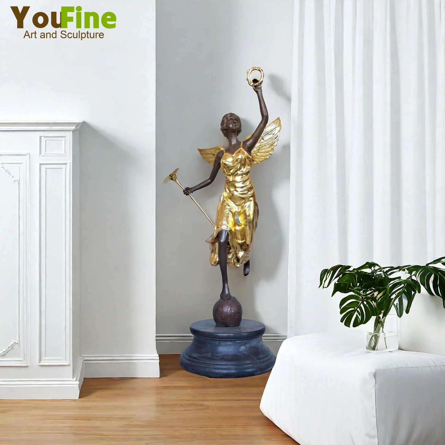 Bronze Statue Of Greek Victory Goddess Famous Bronze Mythology Sculpture Angel Figurine Large Art Ornament Home Decoration Gift