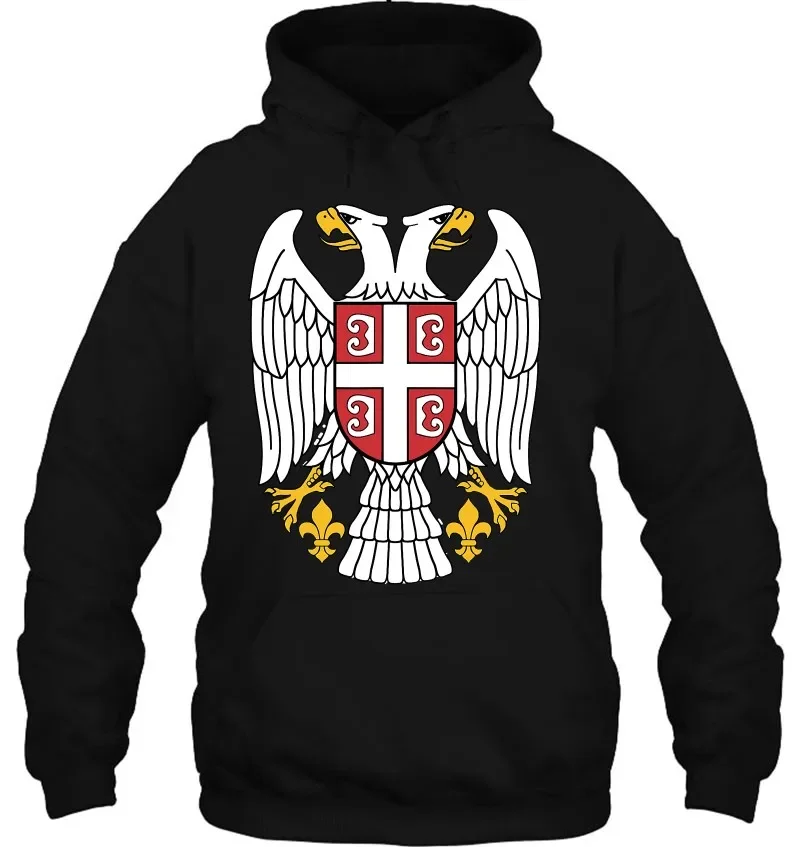 Serbian Eagle Srpski Grb Emblem Serbia Double-Headed Eagle Men Hoodie Casual Cotton Autumn and Winter Hoodies