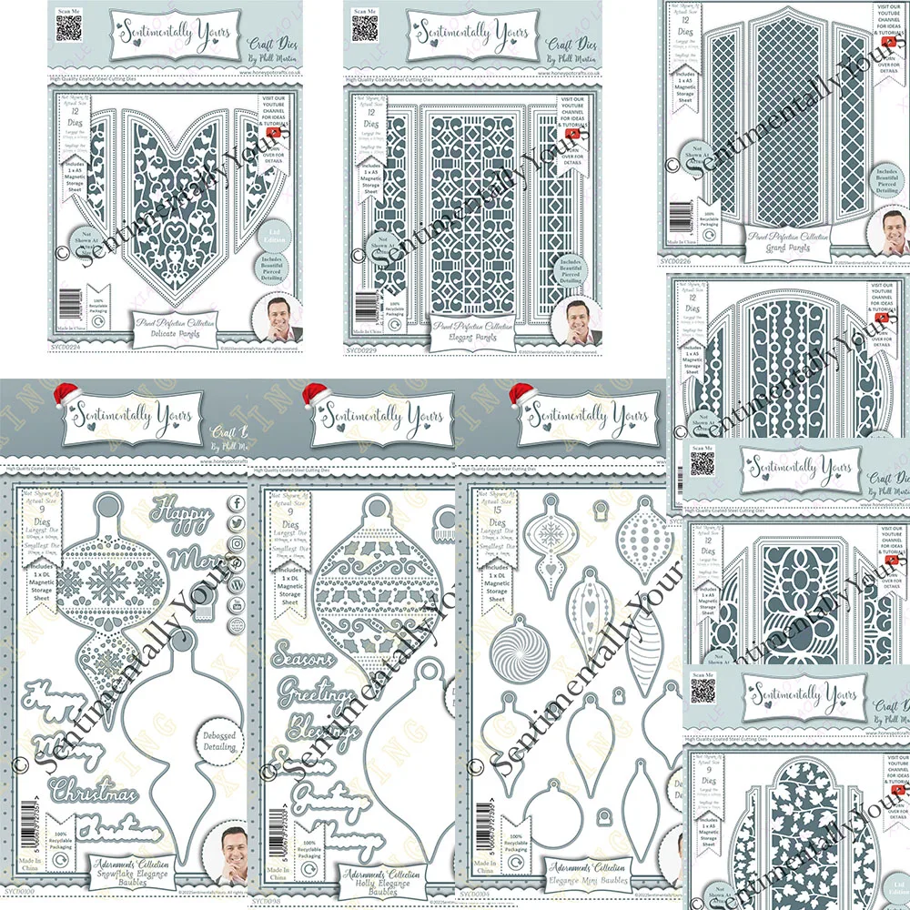 

2025 New Holly Elegance Baubles Baubles Metal Cutting Dies Craft Embossing Make Paper Greeting Card Making Template DIY Handmade