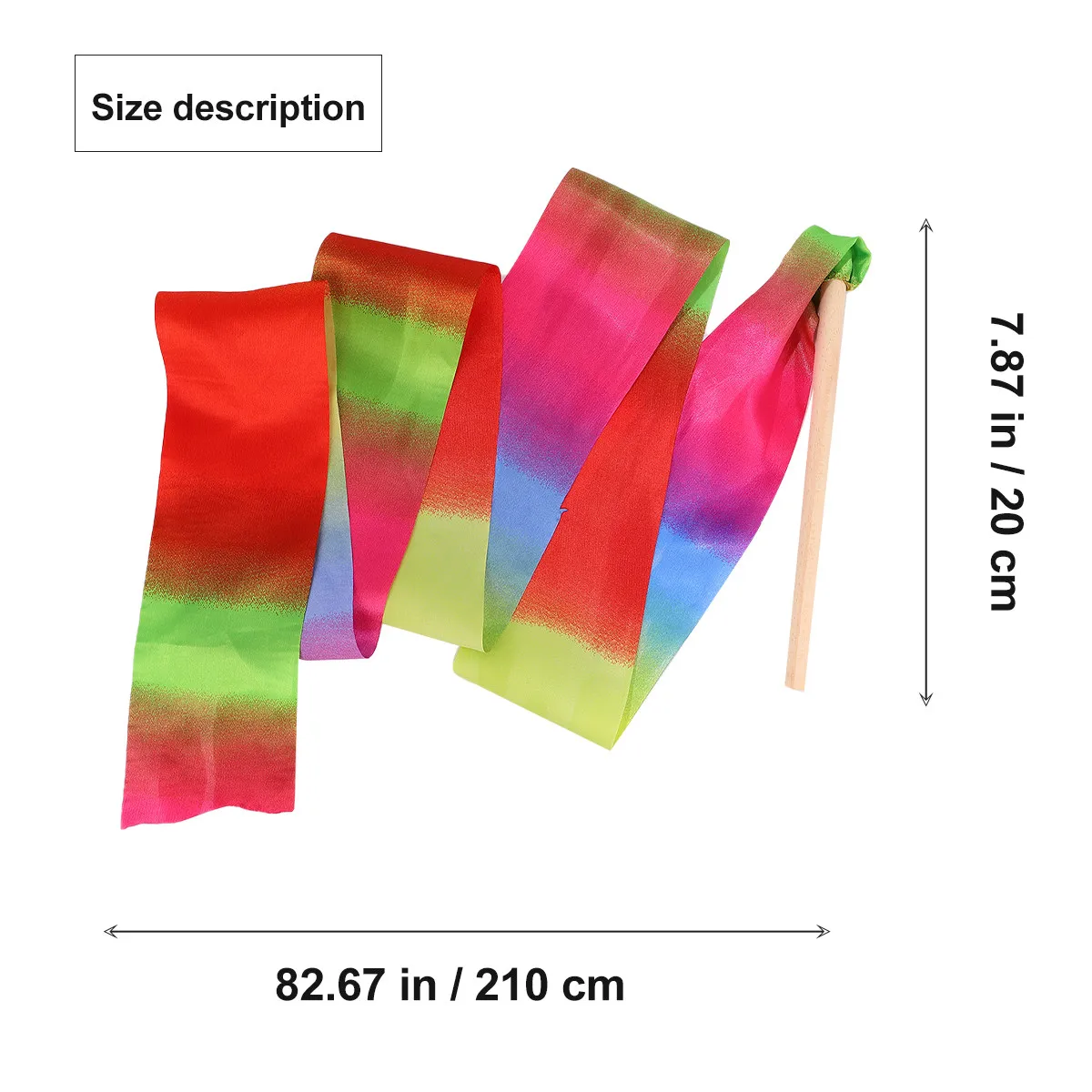 1Pcs Colorful Rhythmic Gymnastics Ribbon 2M X 10Cm Dancing Gymnastics Ribbon Twirling Streamers for Dance Training Marching