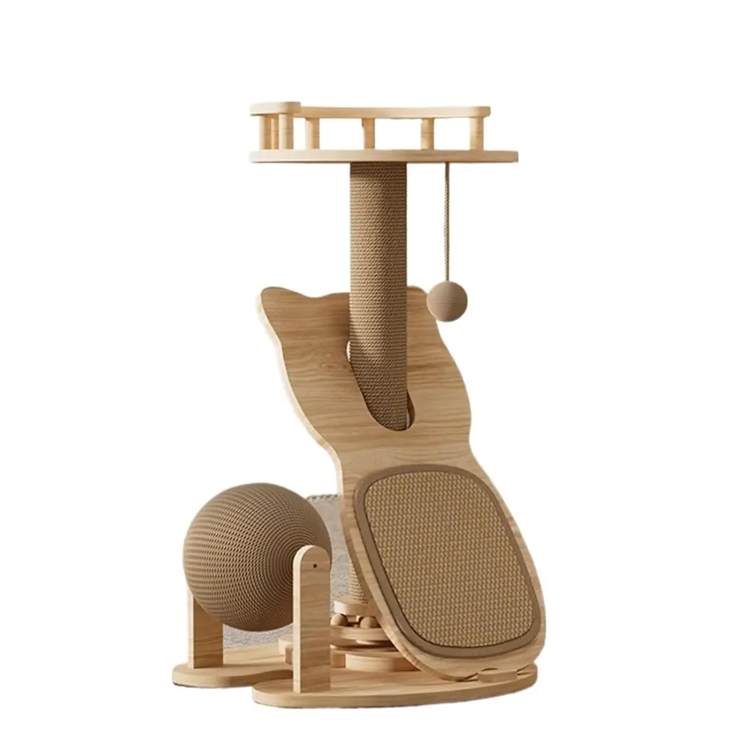 

Дерево для кошек, домашний кошачий игровой комплекс из сизаля, небольшой игровой комплекс с лежанкой, вращающаяся платформа из массива дерева, товары для животных, когтеточки, на заказ