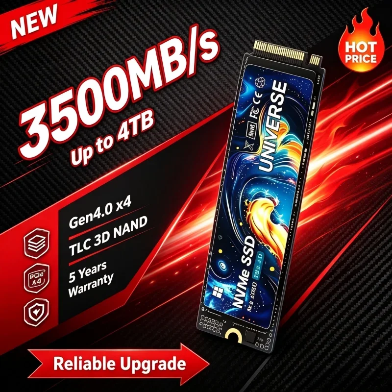 UNIVERSE M.2 NVMe PCIe4.0 2280 Gaming SSD 3500MB/s TLC 3D NAND 500GB-4TB High Speed SSD for Laptop Desktop