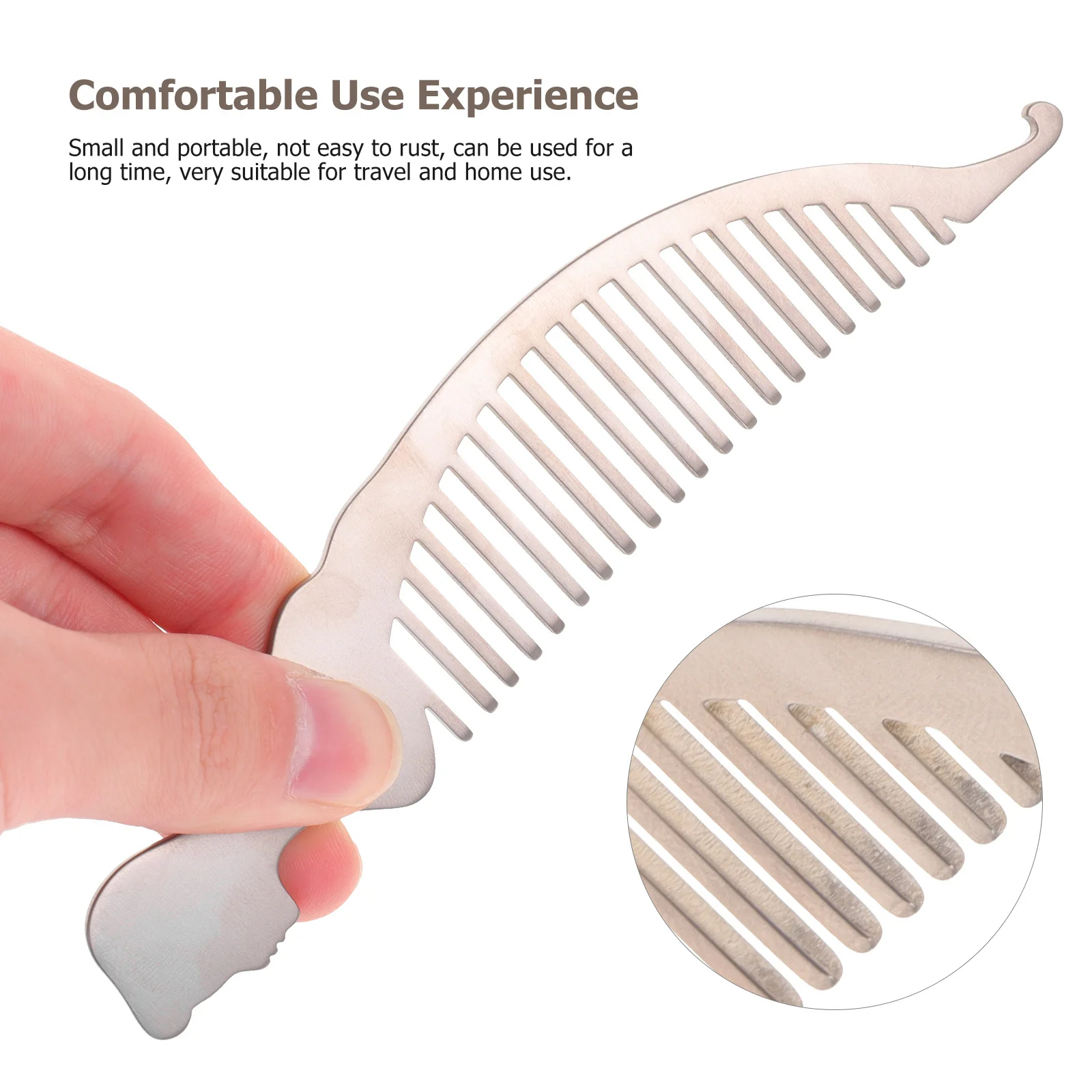 

Hairdressing Comb Anti-Rust Titanium Alloy Round Tip No Deform No Stuck Long Lasting Use for Barber Salons Styling Comb