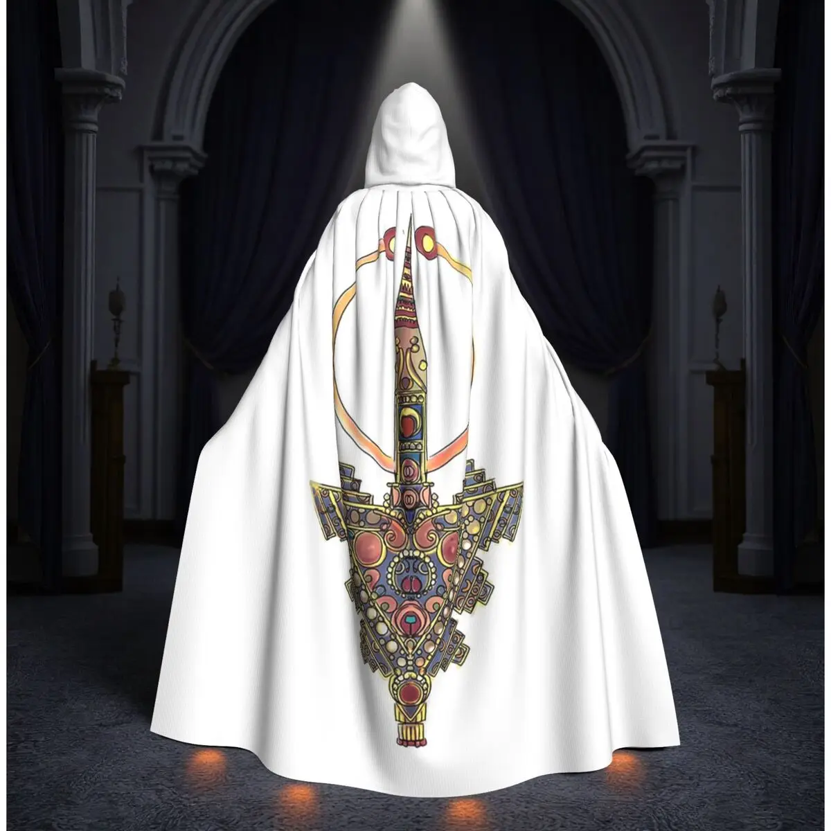 

Kabyle Jewelry Amazigh Morocco Long Hooded Cloak Witch Medieval Costume Cosplay Cape HalloweenParty Adult Unisex