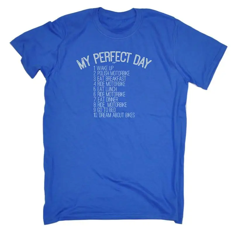 

Мужская забавная футболка с мотоциклом My Perfect Day, новинка
