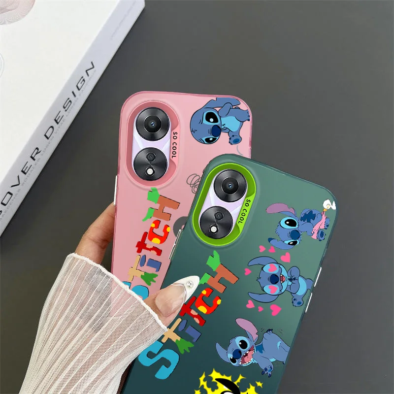 Disney Cute Stitch Creativity For OPPO A 31 37 38 55 57 58 74 76 78 94 98 Reno 6 7 8 Z T Pro Colorful Phone Case Funda Cover