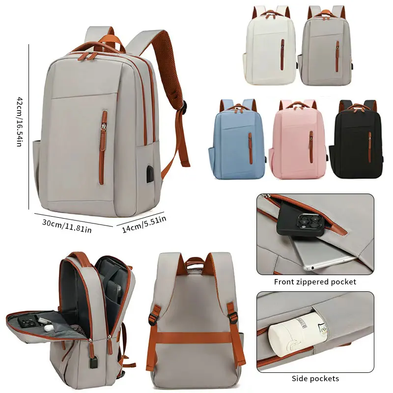 

New design large-capacity Oxford cloth men's and women's 15.6-inch laptop backpack, soft-back business backpack