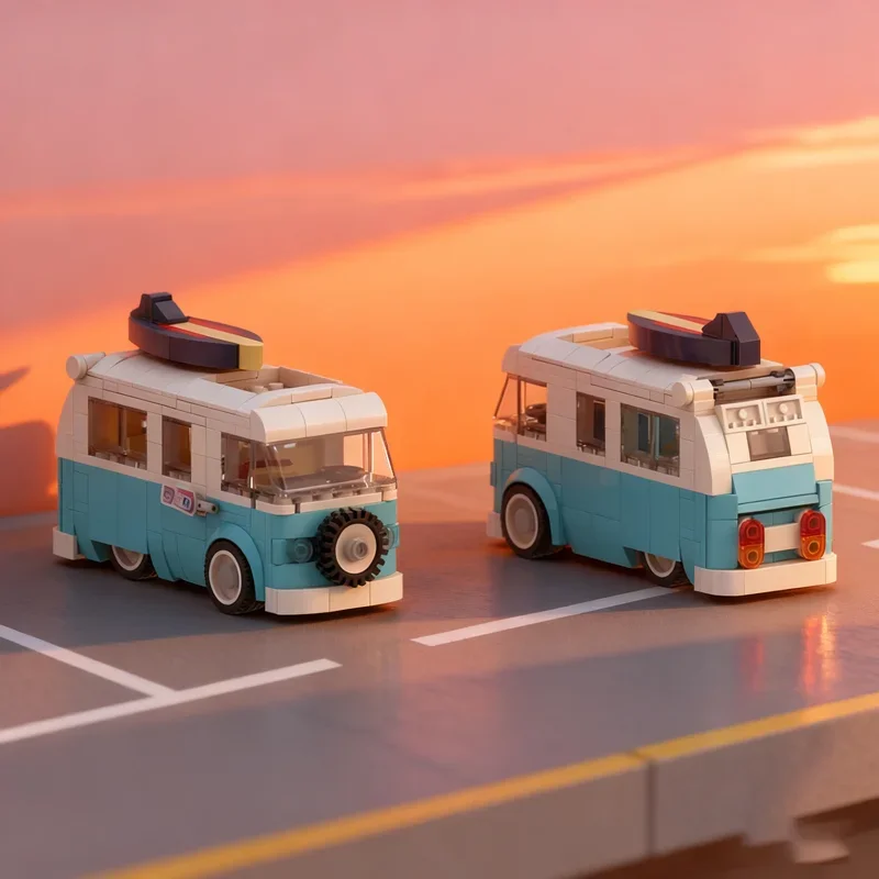

318pcs MOC camper van figure scale Creatored Model Building Christmas gifts blocks Architecture Assemble DIY toys Education Kids