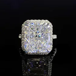 Handmade 8ct Moissanite Diamond Ring 100% Real 925 sterling silver Party Wedding band Rings for Women Men Engagement Jewelry