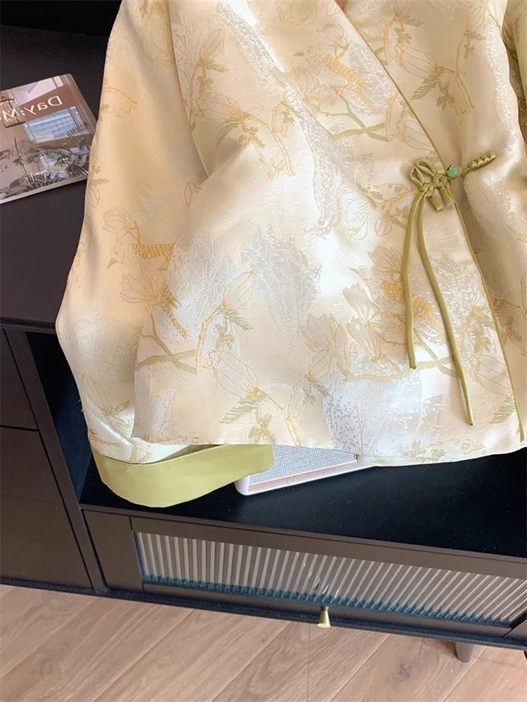 Chaqueta Corta Bordada de Estilo Chino Nuevo para Hombre y Mujer, Primavera-Otoño, de Alta Gama, Vintage, con Bloques de Colo...