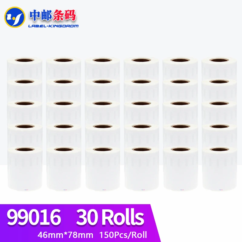 30Rolls Dymo Compatible 99016 Label 46mm*78mm 150Pcs/Roll for LQ 450Turbo Thermal Printer