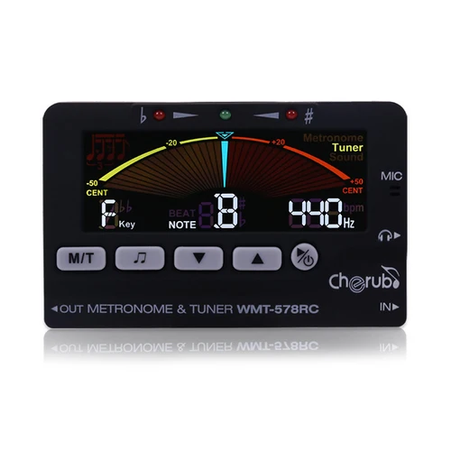 Imagen 2 del producto Cherub WMT-578RC pantalla LCD flauta/afinador de saxofón metrónomo micrófono incorporado Accesorios para Instrumentos Musicales alta calidad negro rojo