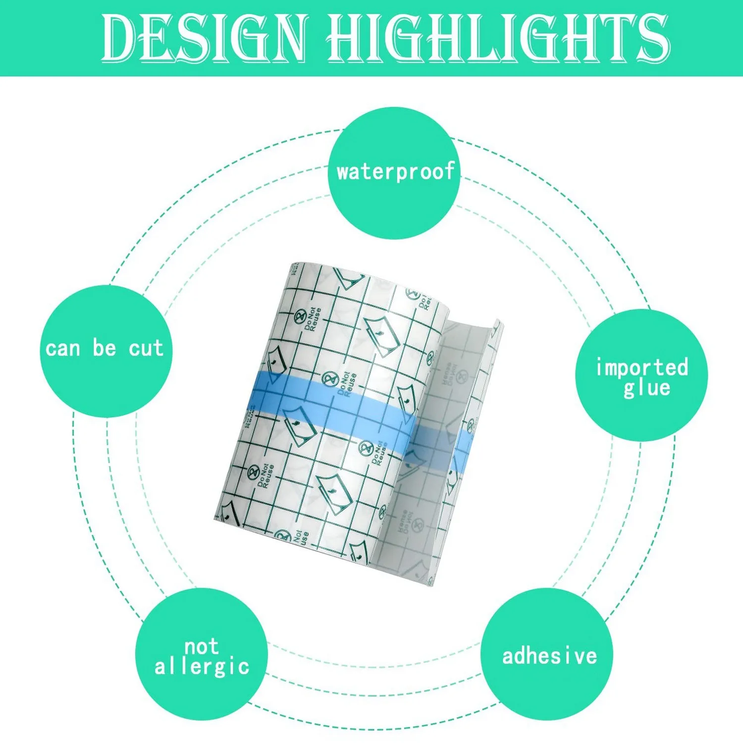 Parche impermeable para ducha, vendaje adhesivo elástico transparente para tatuajes, natación, ducha (4 pulgadas x 10 yardas) JAS