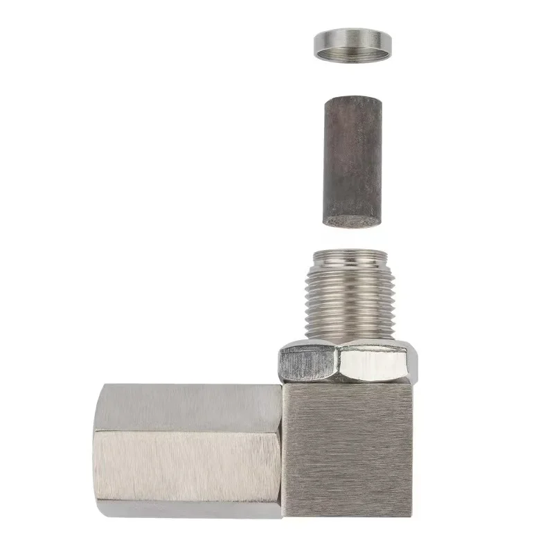 Uitlaat katalysator achterste zuurstofsensor spacer 90 graden mini katalysator lambda O2 adapter CEL reparatie, M18*1.5 universeel - afbeelding 1