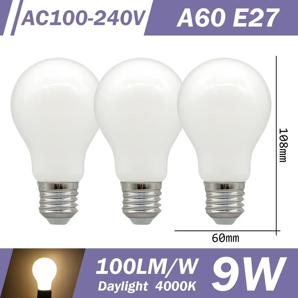 3pcs Retro Led Light Bulb E27 B22 E14 C35 A60 ST64 AC220-240V Edison Filament Bulb Vintage Warm Glass Lamp Lighting Indoor Light, image 12