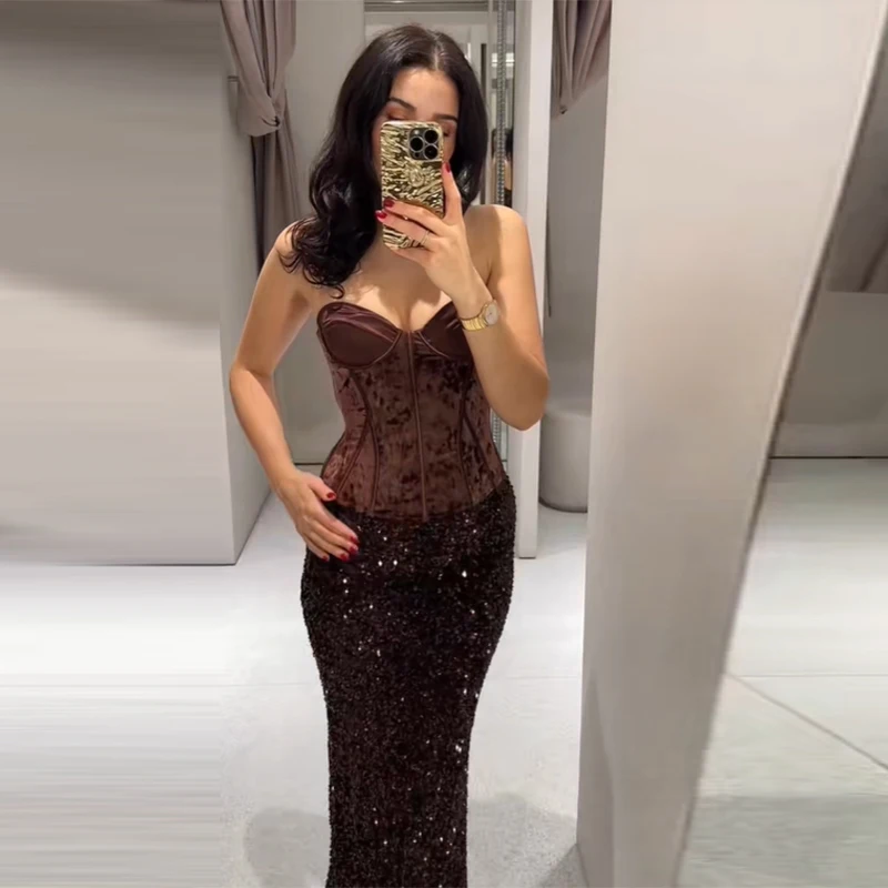 مشد مخملي عتيق للحفلات هوتي أنيق متواضع أنيق المصممين سيدة مثير بلايز الاتجاه موضة الصيف المرأة Y2k ملابس الشارع