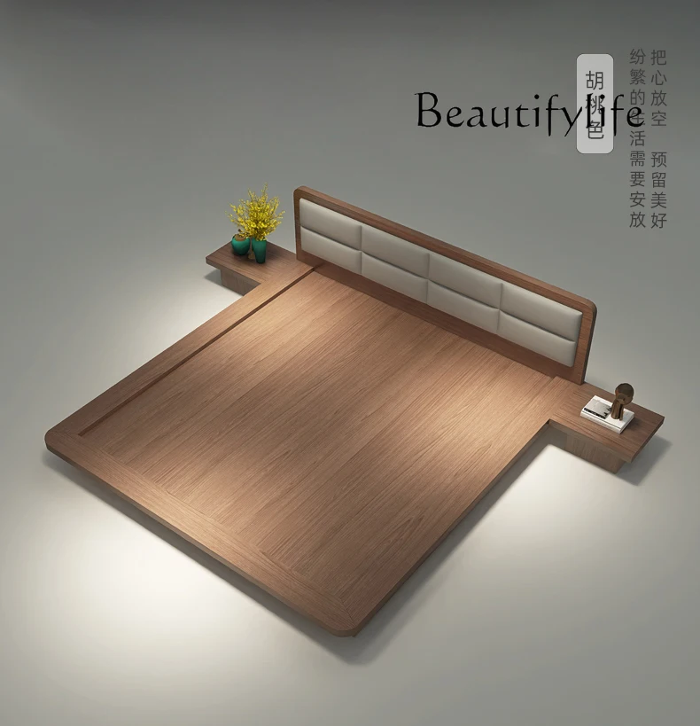 

Nordic Tatami Bed Japanese Modern Minimalist Bedroom Deck Floor Bedroom Double Bed