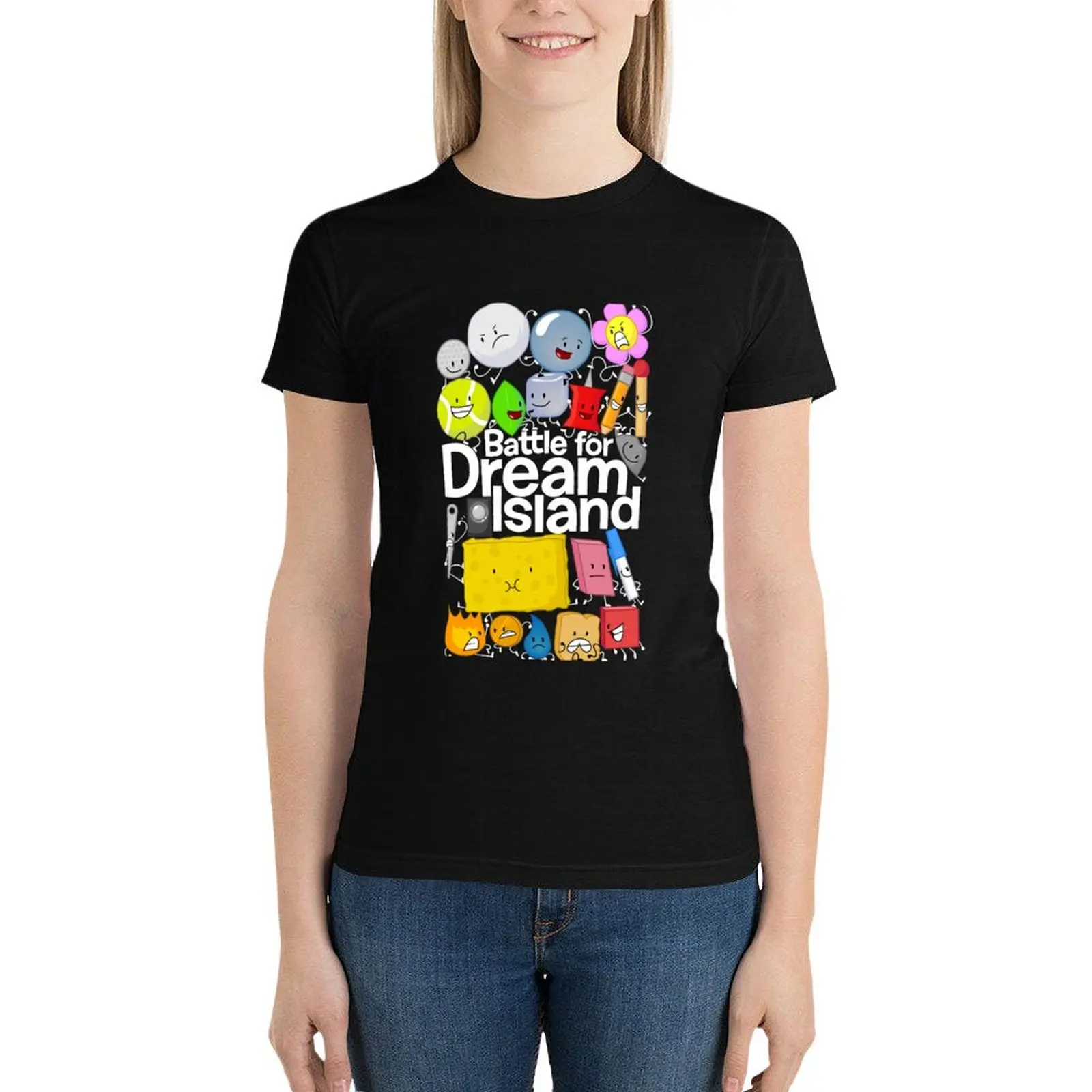 

BFDI Poster Black Relaxed Fit Copy T-Shirt graphics Blouse plain t shirts for Women