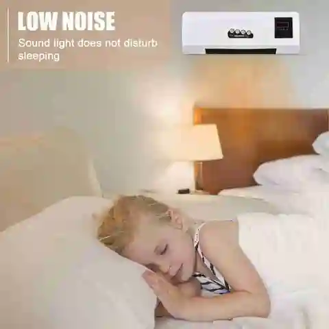 Heater Fan 2 in 1 Heating Nature Wind Timing Digital Display Wall Mounted Space Heater for Home Office Dormitory Wall Fan