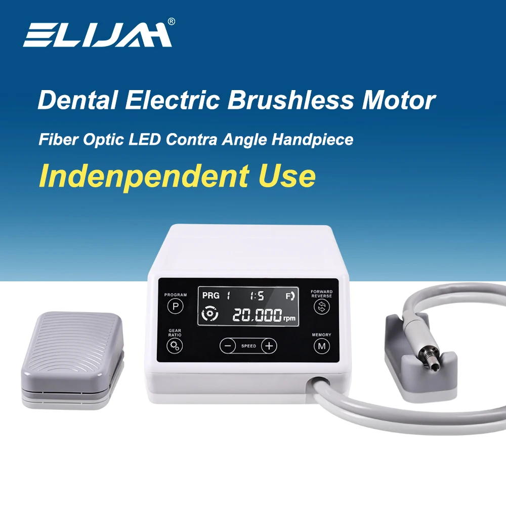 

ELIJAH Indenpendent Use Dental LED Brushless Micromotor Electric Micromotor 1:1/1:5/16:1 Fiber Optic Handpiece Dentistry tools