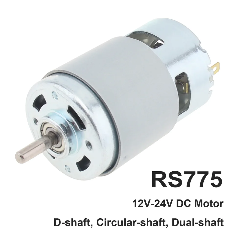 Produktbild von 775 Vibrationsmotor 12–24V DC – 4000–8000 U/min, 60W, Einachsiger Lüftertyp – Für Massagegeräte & Elektrowerkzeuge
