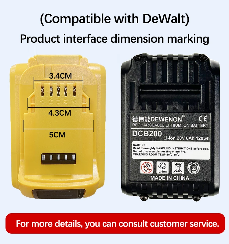 

For Dewalt 20V 6Ah Original battery Rechargeable Lithium-ion backup battery power tools,DCB206,DCB182 DCB200 For DEWALT 20V