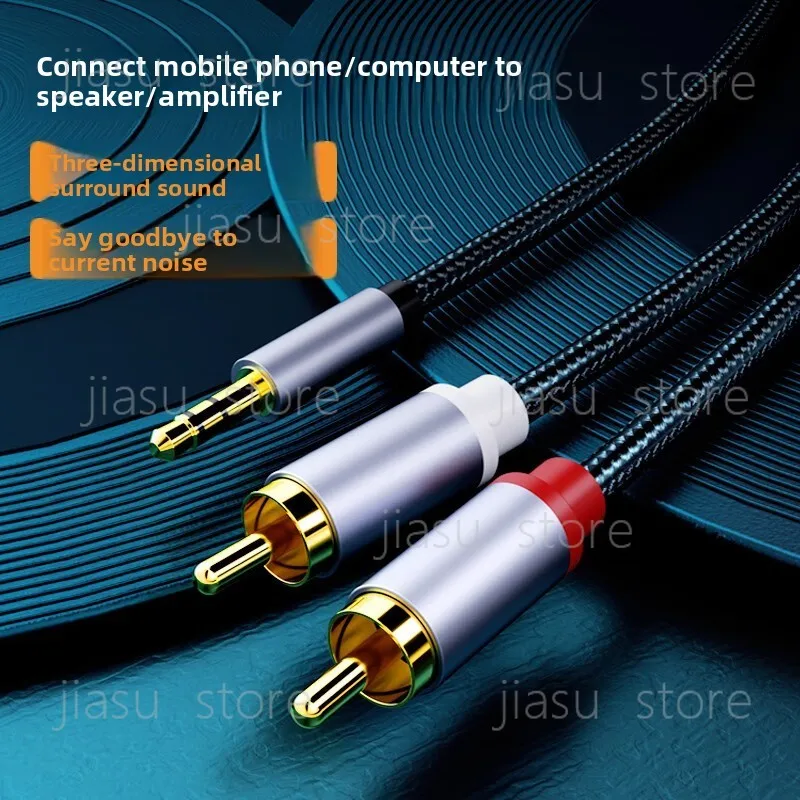 AUX to RCA Audio Splitter Cable 3.5mm, 1 to 2 Dual RCA Stereo Cord for PC Laptop Speaker Amp