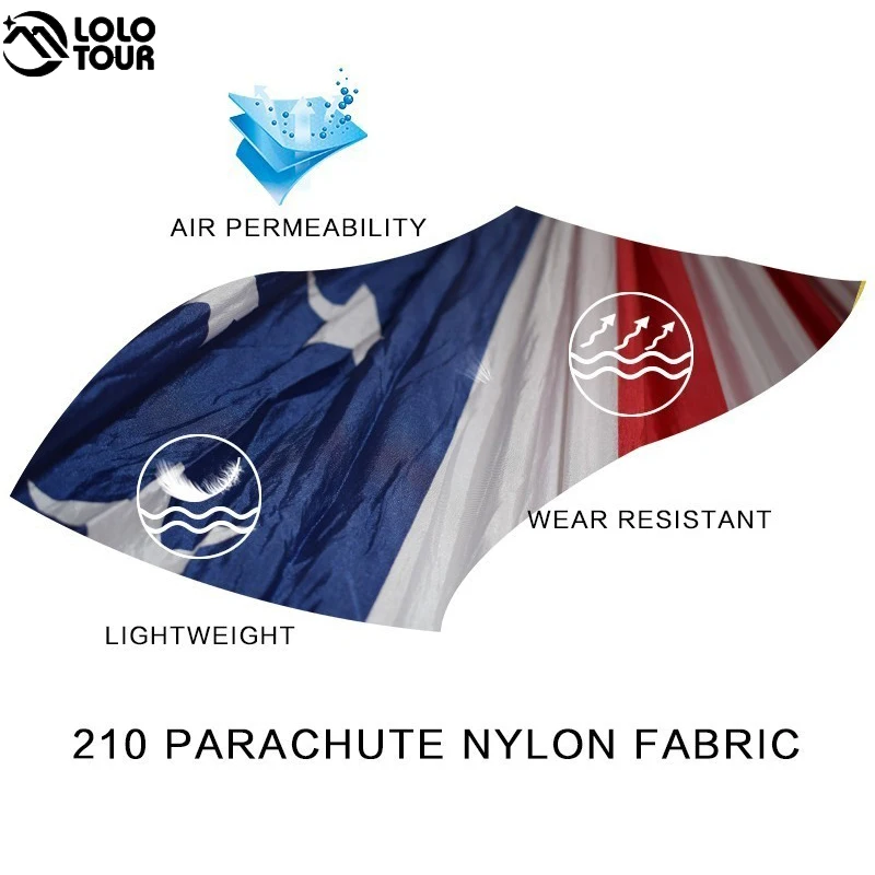 US Flag Hammock For Outdoor Camping Independence Day Gifts Printing Parachute Fabric Sleeping Bed Hammock 106\