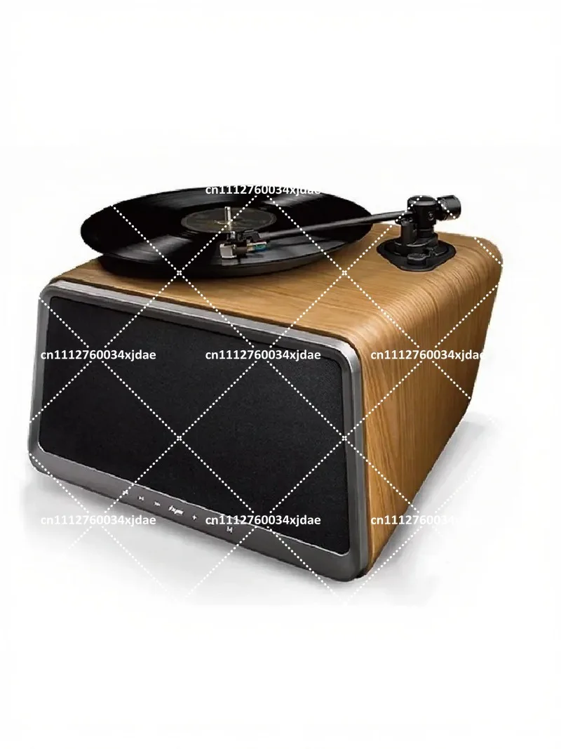 5-in-1 Vinyl Record Player with USB Turntable, 80W High Fidelity Audio, Remote Control Home Stereo System