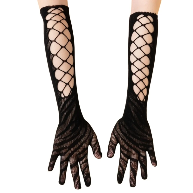 Formal Occasion Mesh Gloves for Women Evening Dress Stage Show Gloves Banquet Gloves Wedding Ceremony Long Arm Sleeves