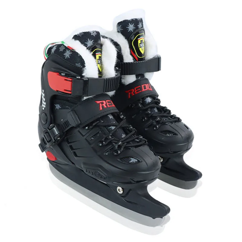 Patines térmicos de PU para principiantes, zapatos profesionales de patinaje sobre hielo para adultos, adolescentes y niños, Invierno