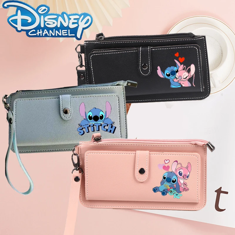 Stitch Disney Women's Wallet Fashion Cartoon Stich Coin Purse Lady Long Cute Anime Purses Handbags Clutch Cards Holder Gift Bags